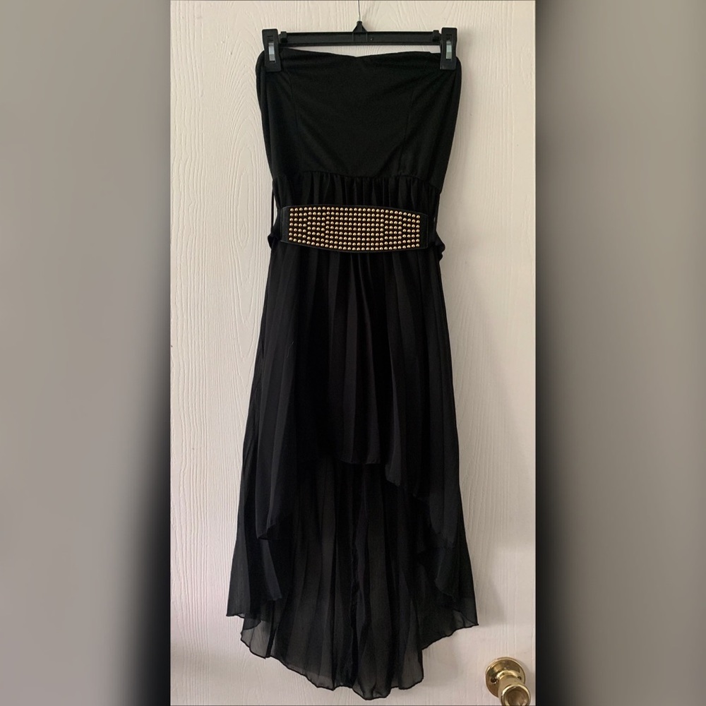 Strapless black dress